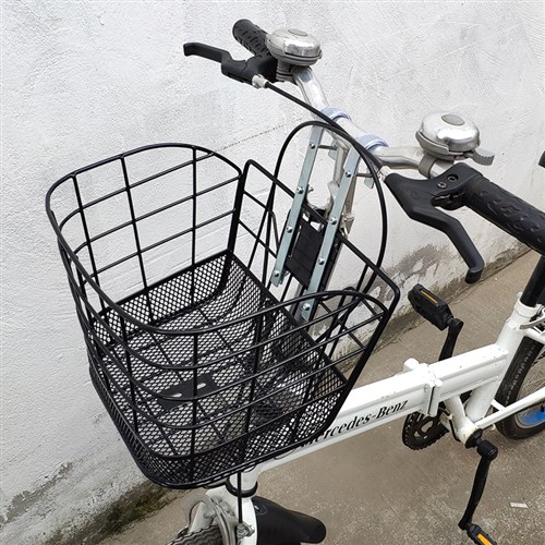 前篮车筐自行车挂筐单车折叠自行车篓铁制网底车篮