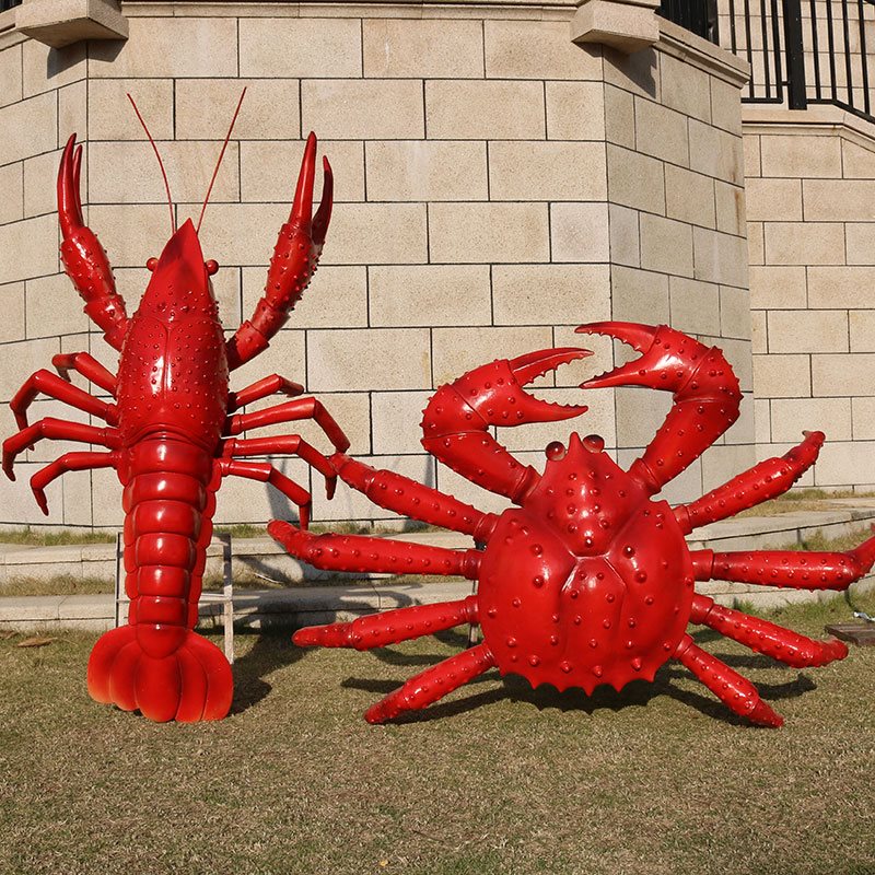 雕塑迎宾海鲜仿真龙虾螃蟹模型水产酒店广场摆件