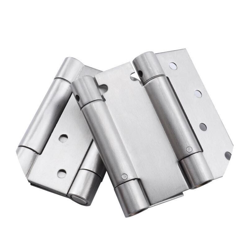 自带铰链活页4寸静音双向折叠定位自动回弹弹簧合页