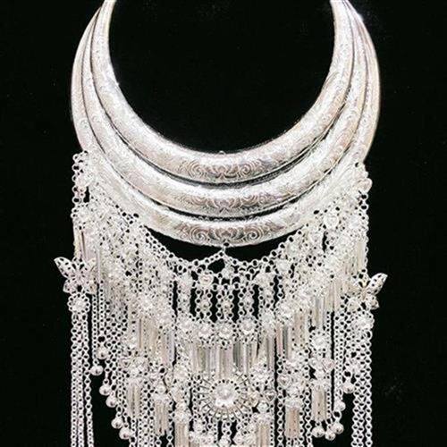 苗族服装项圈银饰民族风演出舞台头饰侗族壮族项链