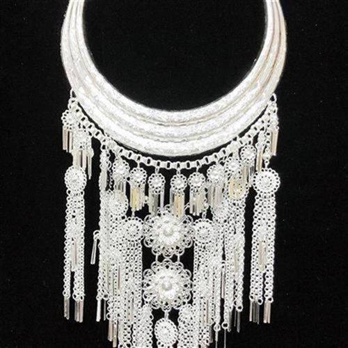 苗族服装项圈银饰民族风演出舞台头饰侗族壮族项链