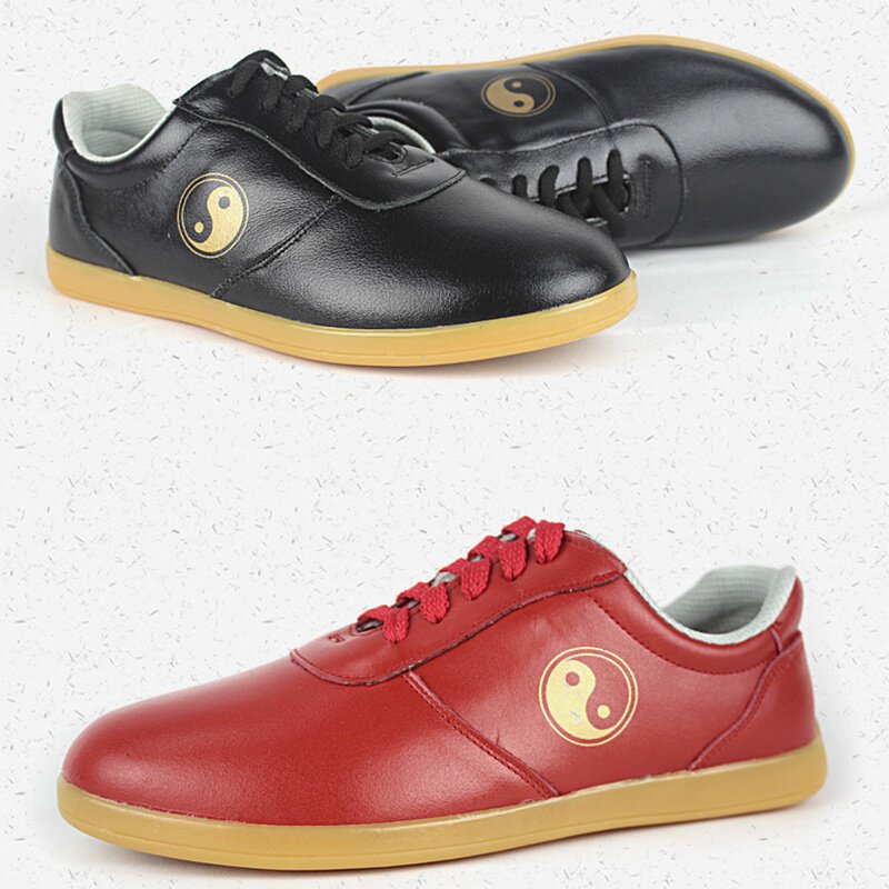 太极鞋头层牛皮加厚牛筋武术功夫鞋男女同秋冬太极鞋