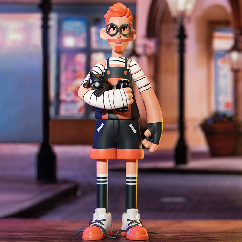 c4a都市男孩潮玩人偶盲盒手办可动潮玩男女生版车载玩偶摆件