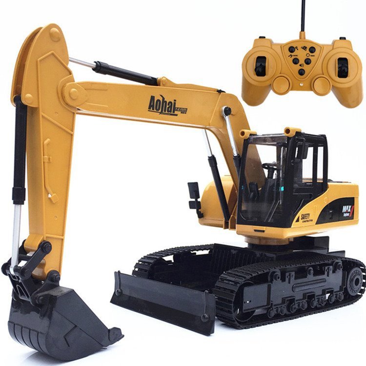新品超大号充电动遥控挖掘机玩具工程车挖土机钩机儿童多通道汽车