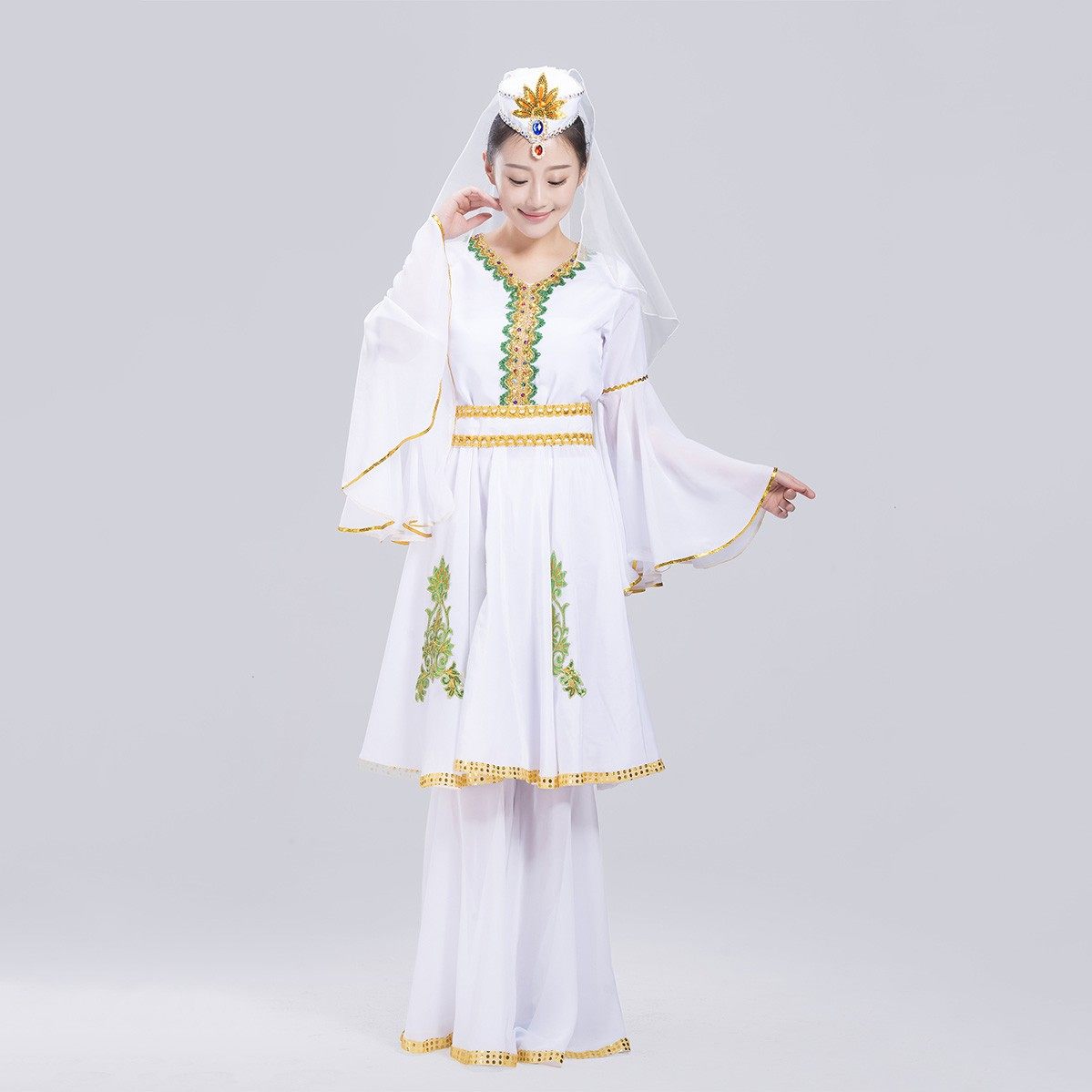 正品回族演出服女服服饰表演新疆舞蹈服装穆斯林民族服装