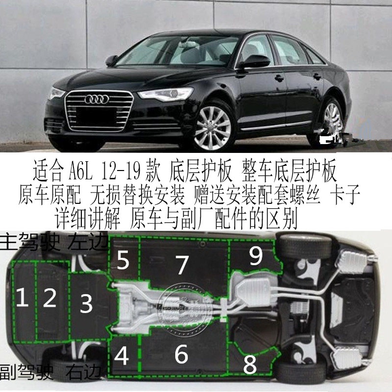 护板适用于奥迪a6l12-17c7底盘车底车身身下发动机车底防护板