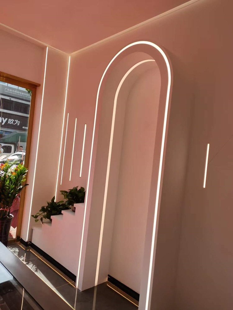 硅胶追光软灯防水灯槽弧形灯暗线形线条流水线led灯带