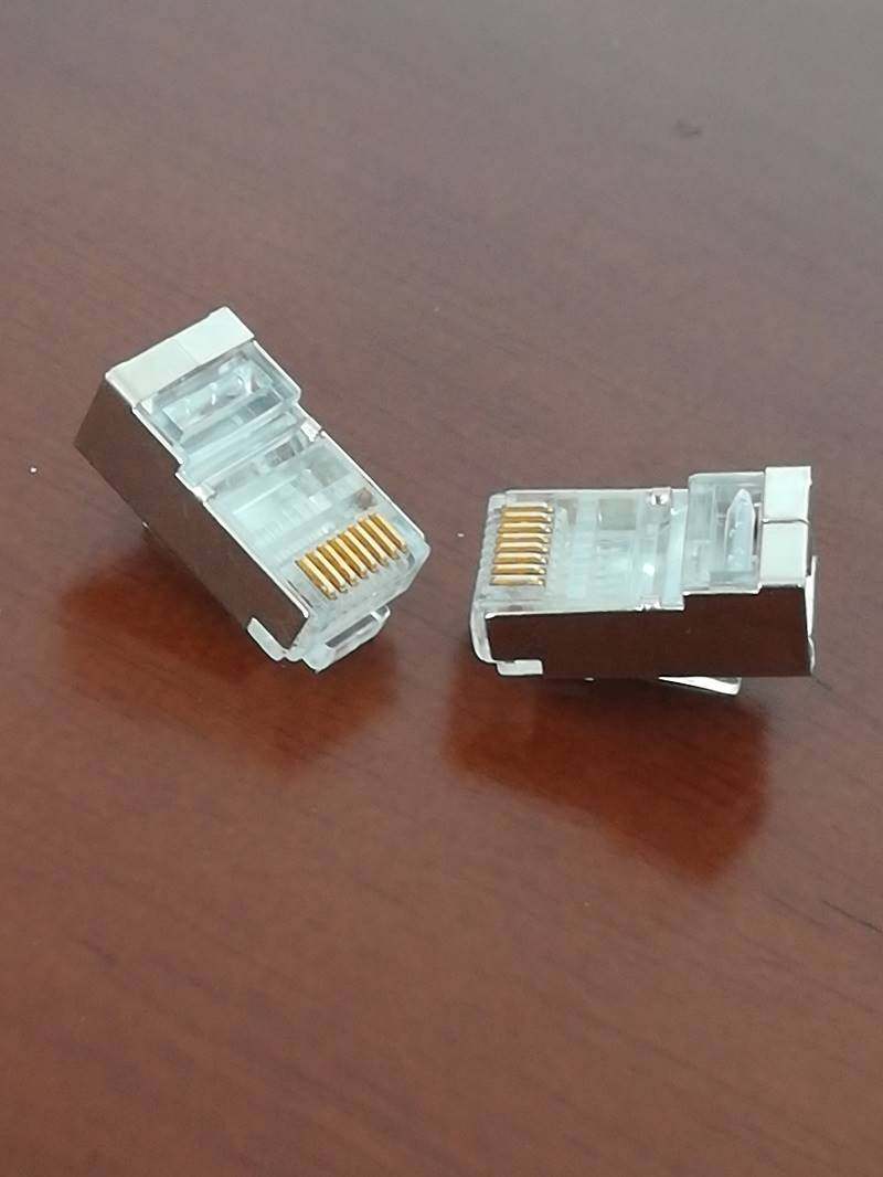 正品网线水晶屏蔽网吧六类amp海康康普安普水晶头