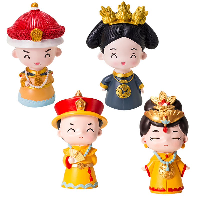 皇上皇后娘娘蛋糕装饰摆件网红宫廷皇帝母后大人节日装扮用品