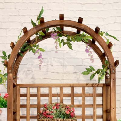 新品防腐木户外半圆形花架弧形大阳台半拱形月季实木爬藤架小花园