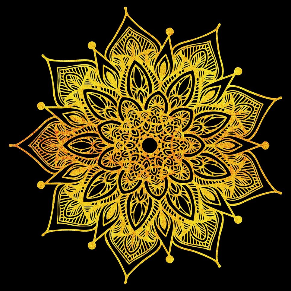 描金曼陀罗填色六字diy手绘涂色唐卡减压静心diy