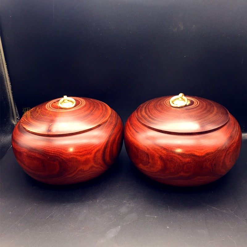 血檀茶叶罐创意个性时尚摆件防潮精美复古中式围棋茶叶罐