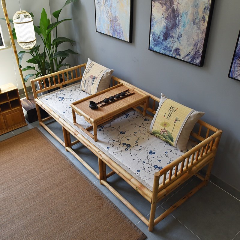 床桌竹茶中式小户古意床仿沙发榻米雕花民宿罗汉床