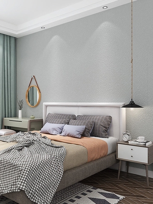 新品全屋卧室霾蓝水雾防水素色纳米硅藻高档墙布