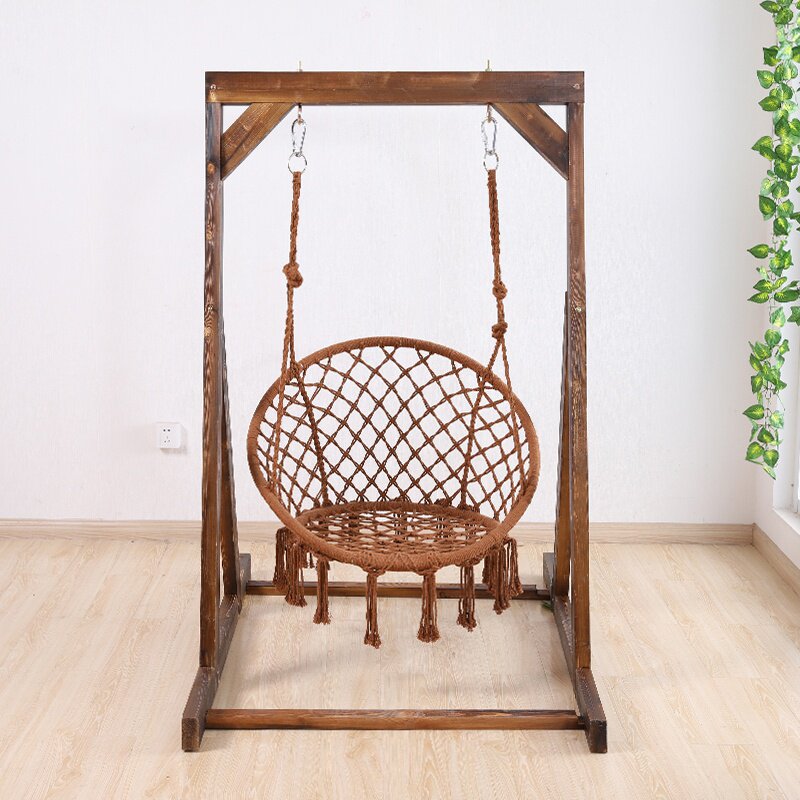 防腐客厅室内家用秋千千木吊椅椅子荡秋千花园户外秋千