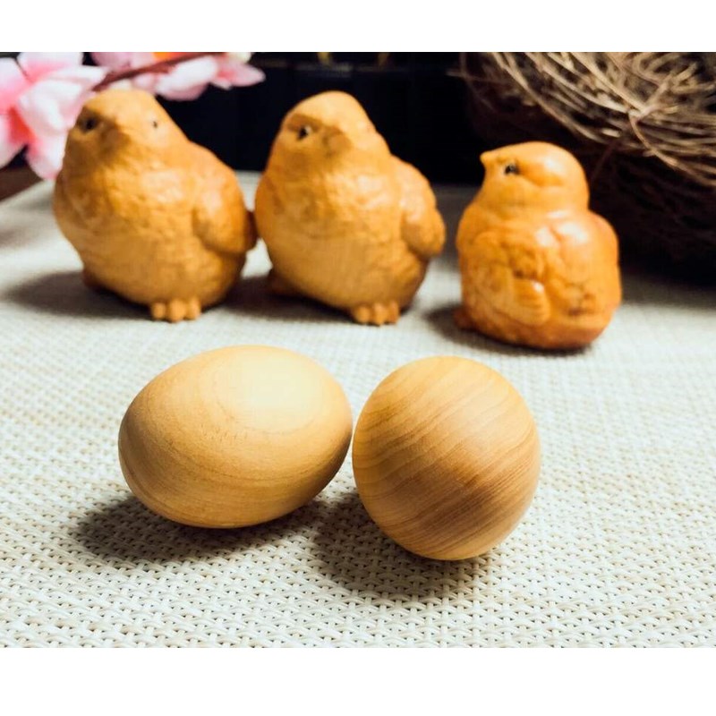 崖柏小鸡木雕鸡蛋摆件手工雕刻工艺品创意礼物木雕