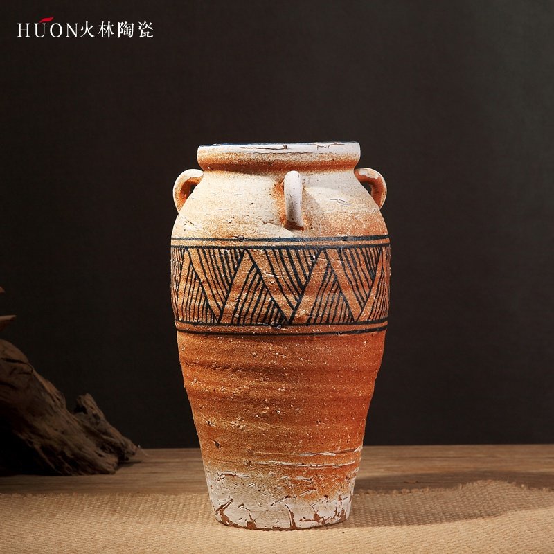 坛子陶土件花花瓶景德镇意做工艺品花盆陶罐手工花瓶