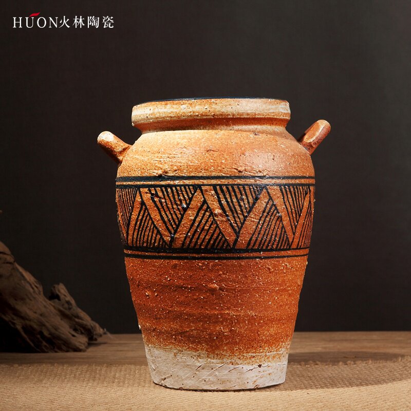 坛子陶土件花花瓶景德镇意做工艺品花盆陶罐手工花瓶