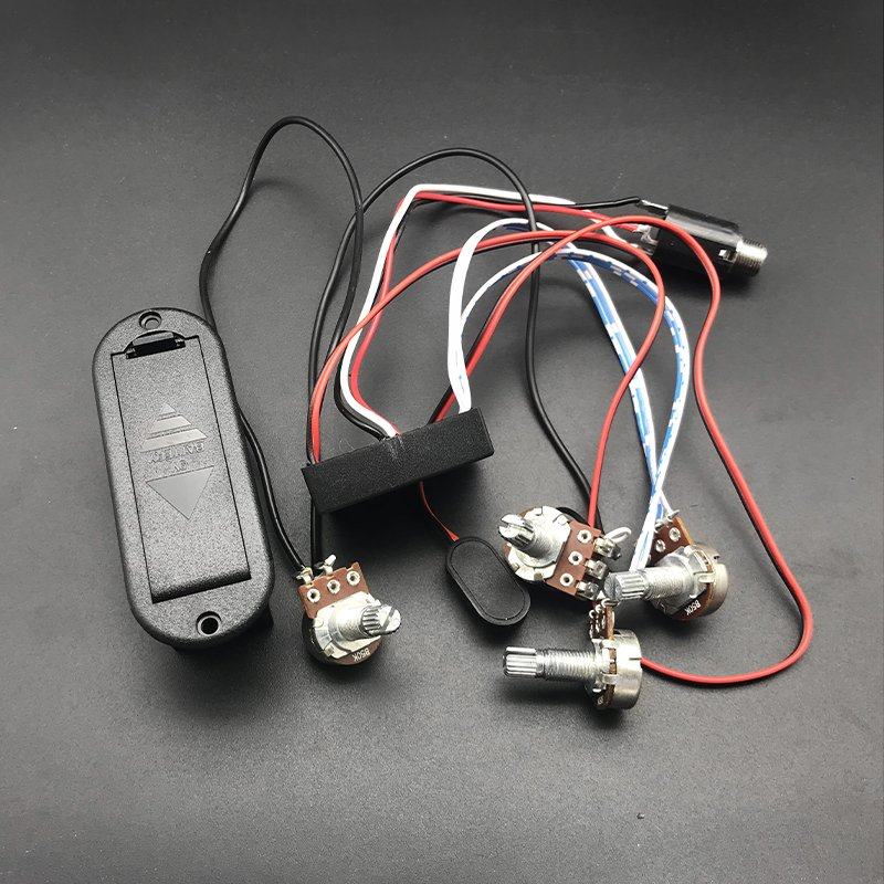 吉他2段贝斯主动拾音器音色调节线路被动贝司拾音器