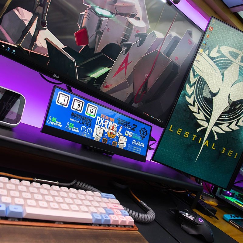 显示副屏机箱显示屏电脑温度监控屏幕主机状态机箱