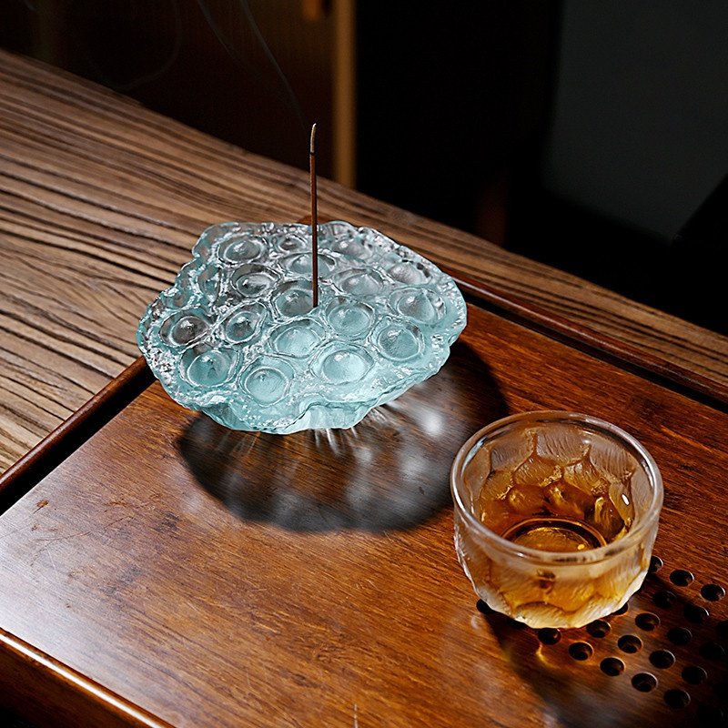 创意琉璃莲蓬香台香座檀香熏香插台家用复古茶道