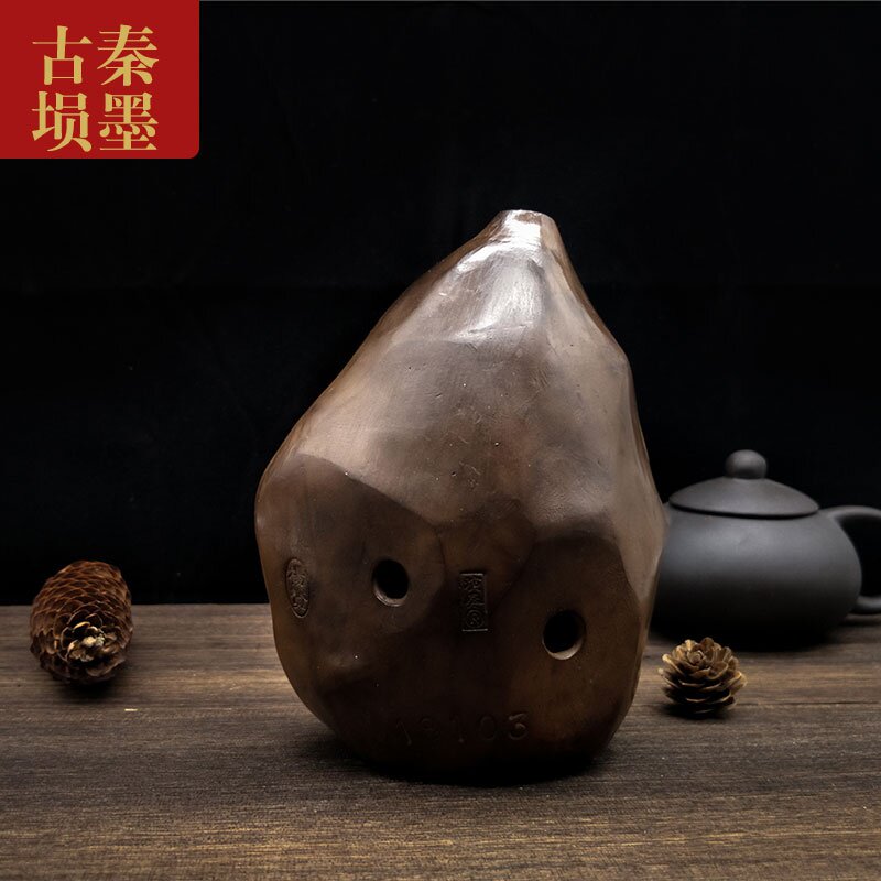 石头乐器演奏民族石头型烧窑十孔专业精品埙