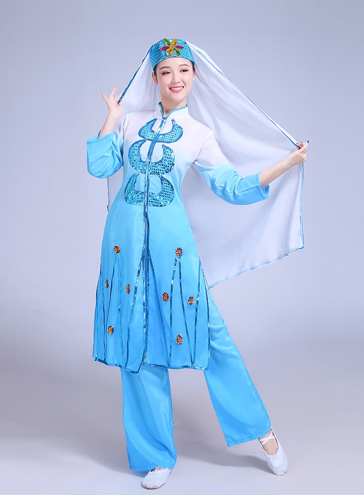 回族舞蹈演出演出服服装少数民族新疆伊斯兰礼拜表演民族服装