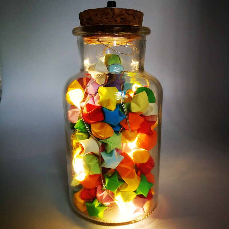 高档玻璃瓶现代信纸许愿瓶灯简星星瓶装奢华幸运星