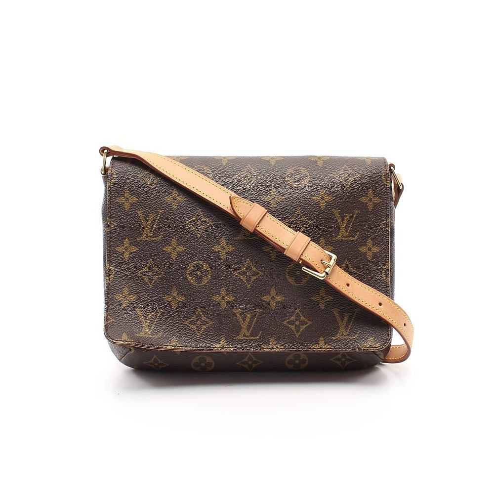 日本直邮中古lv路易威登musettetango肩带老花肩包棕色通用款女包