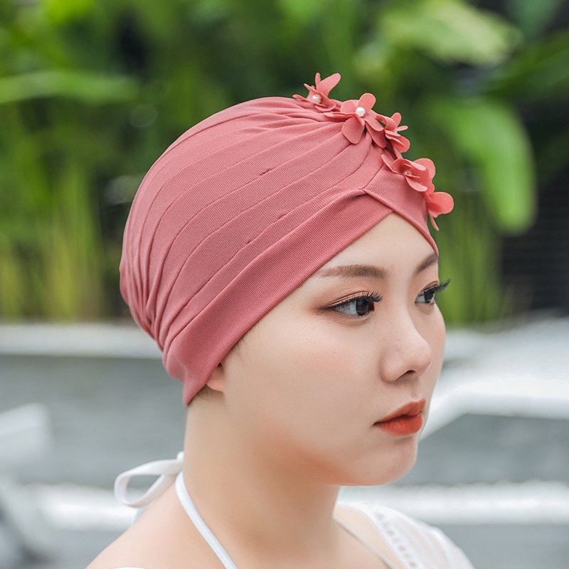 泳帽好看长发不紧紧绷不勒头女生花朵立体游泳帽泳帽