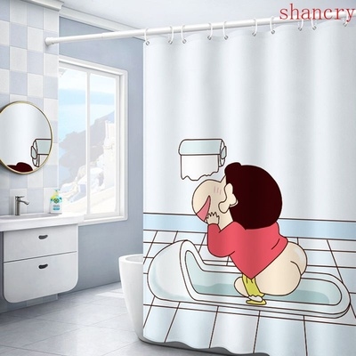 隔断蜡笔小新布门帘门帘淋浴挡水浴帘卫生间浴室卡通浴帘