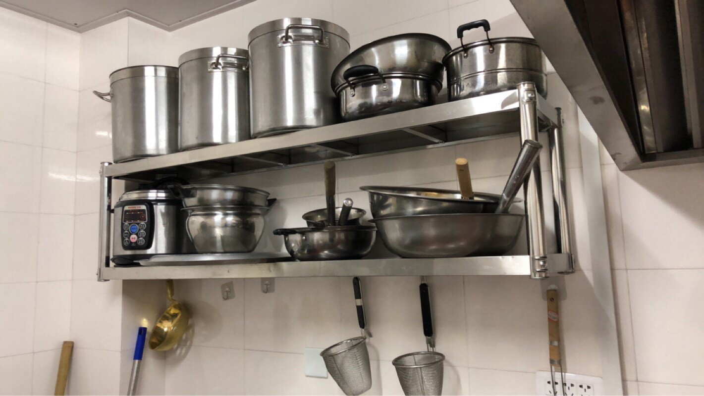 调壁挂置碗盘物v架架挂厨房饭店架墙式墙架子上墙上吊架料架不锈