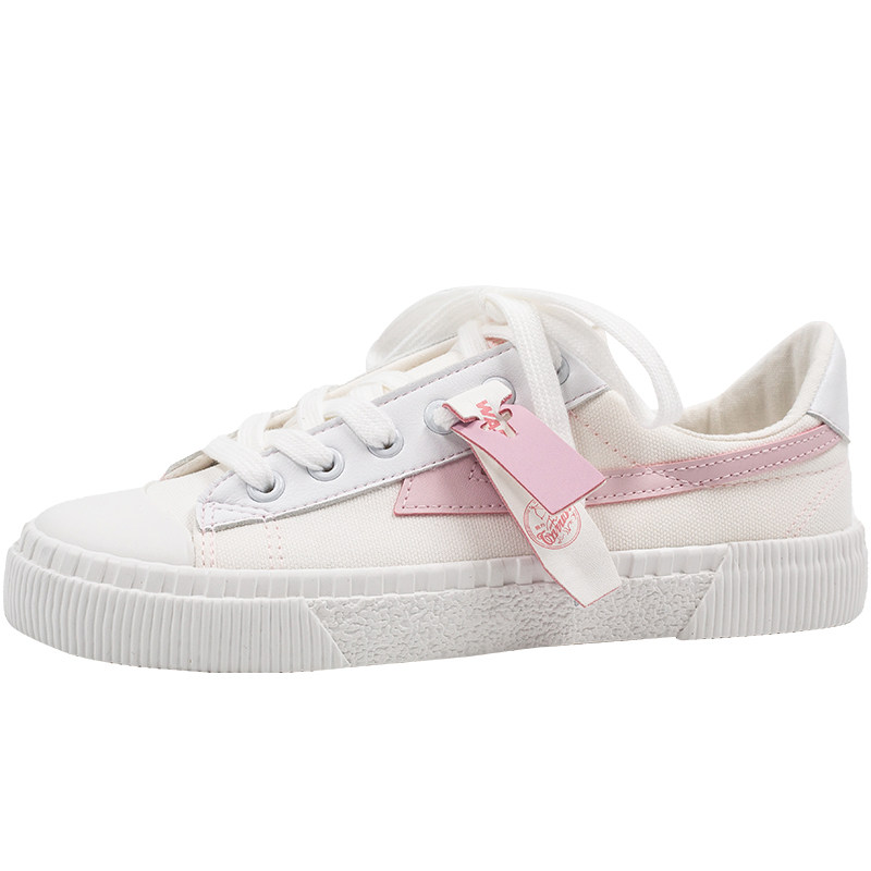 回力女鞋帆布布鞋2022新款春季ow联名樱花帆布鞋