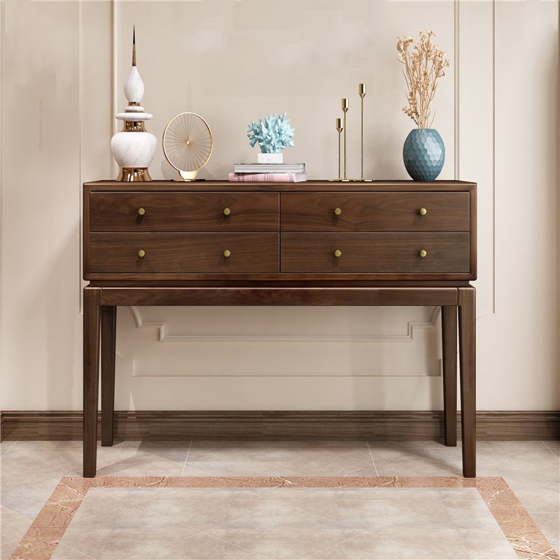 北美胡桃木玄关柜纯实木案台桌现代简约佛龛北欧欧新玄关台