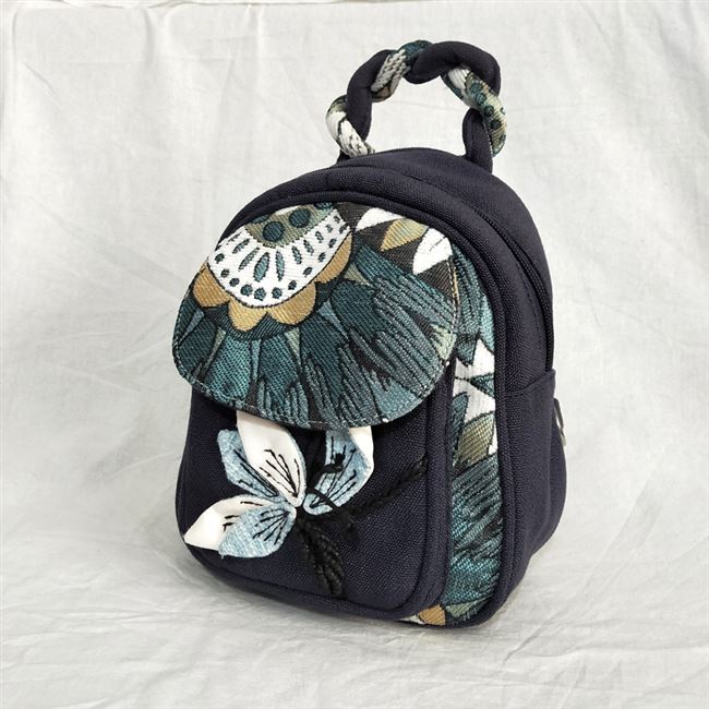 斜挎双肩包迷你小号新款手提胸前民族风葫芦帆布双肩背包