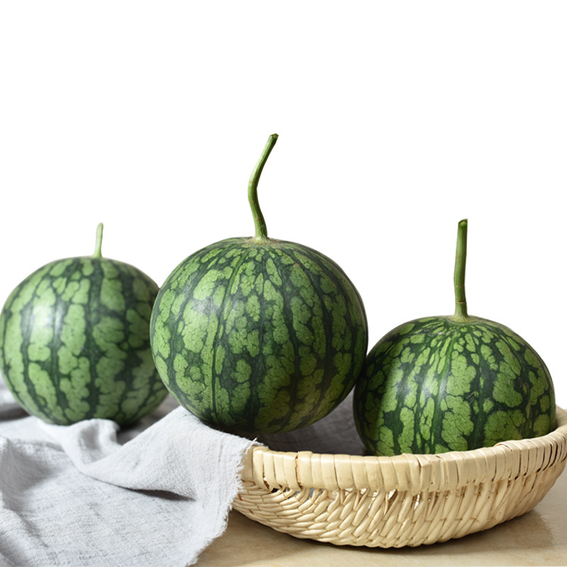 西瓜水果4个仁风富硒小兰新鲜黄瓤心脆甜老人西瓜