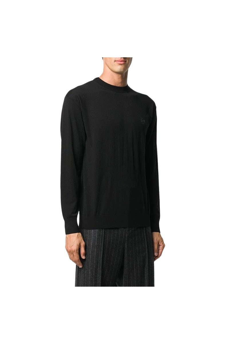 loewe男士黑色徽标圆领套头毛衣h526333xa11114