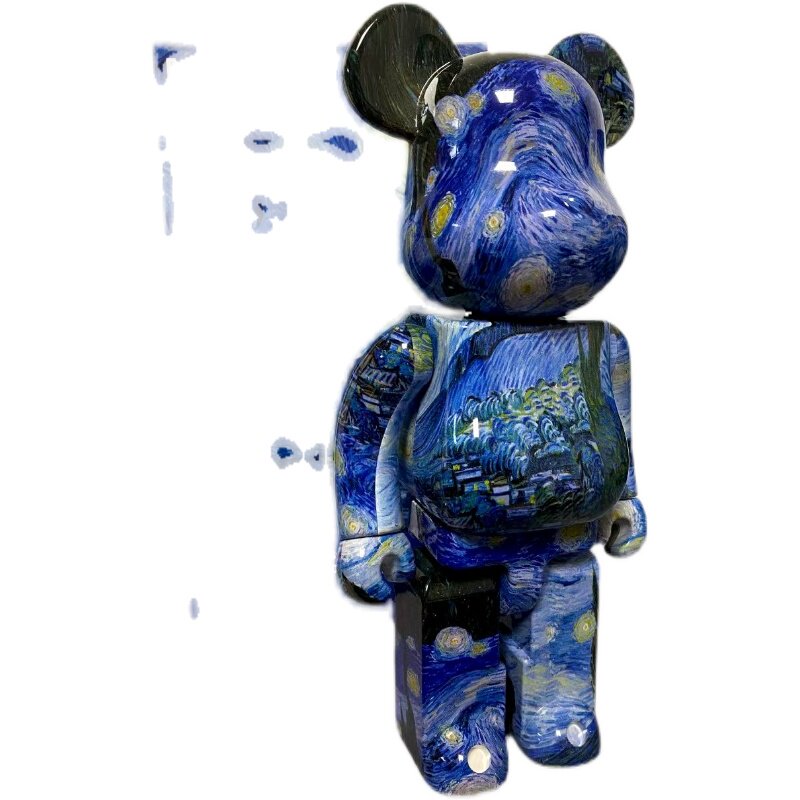 bearbrick梵高星夜暴力熊可爱装饰摆件女生礼物盲盒潮玩盲盒