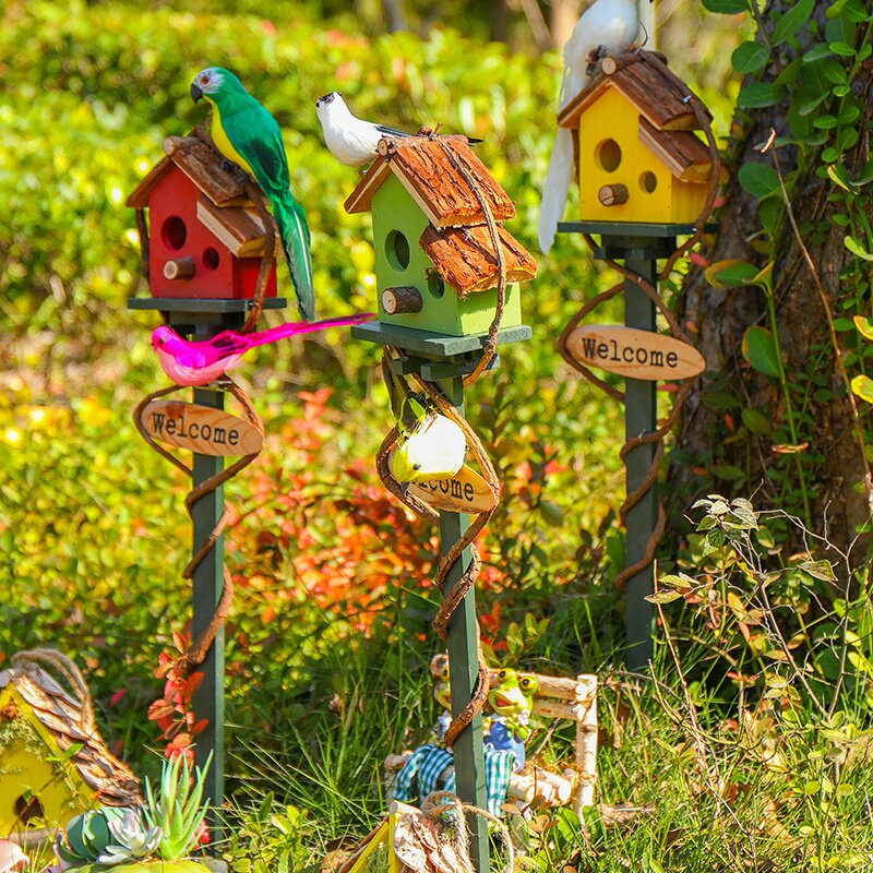 插地房子田园摆件幼儿园森系植物户外装饰园区户外