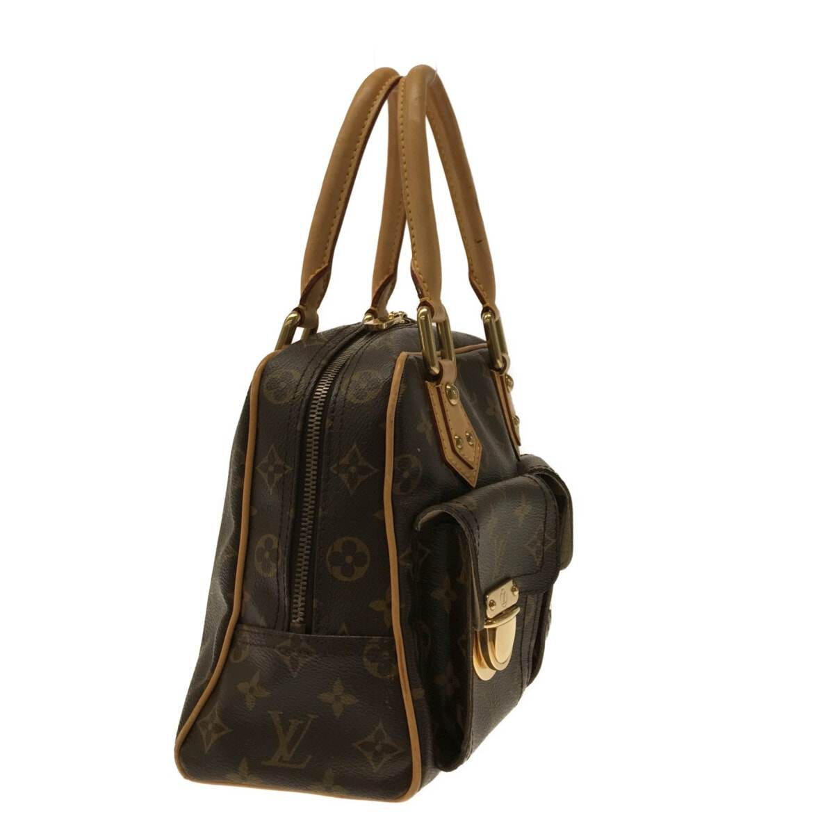 中古lv路易威登manhattan曼哈顿pm手提包老花36544971通用款女包