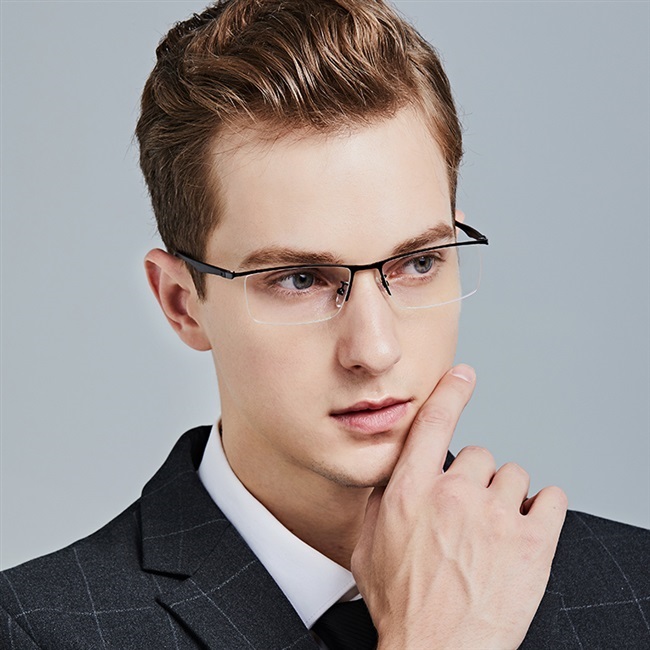 眼镜框架2021新款近视近视眼超轻商务半框男配眼镜架