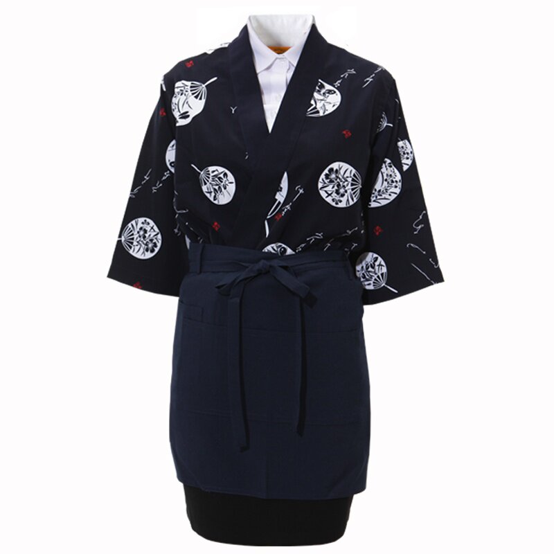 高档日本料理寿司店日式厨师服日料店工作装韩国烤肉服务员工作服