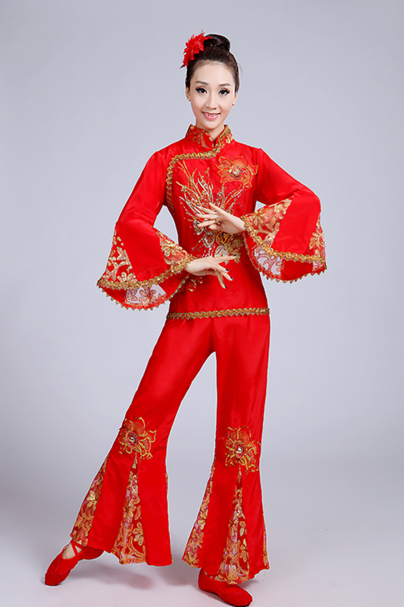 新款秧歌服大码中老年腰鼓舞蹈演出演出服服装民族民族服装