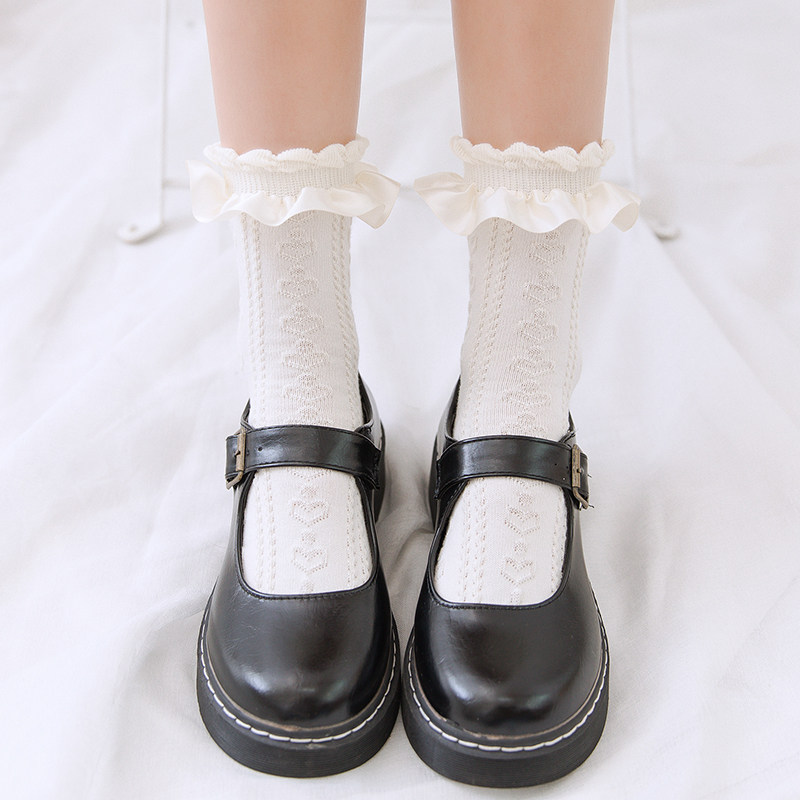 lolita袜子袜子女女中筒袜日系可爱软妹长袜洛丽塔中筒袜