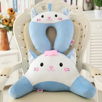 可爱卡通猫枕头旅行耳机抱枕颈椎护颈枕脖男女生u型枕