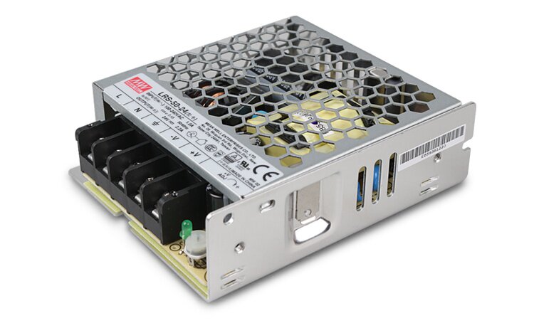 台湾开关电源lrs50550w薄款监控电源5v10a质保3年穿孔开关电源
