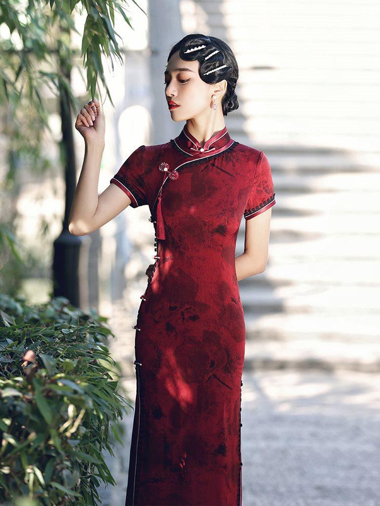 老上海民国旗袍2021年新款年轻款军阀太太高端大气走秀女气质优雅