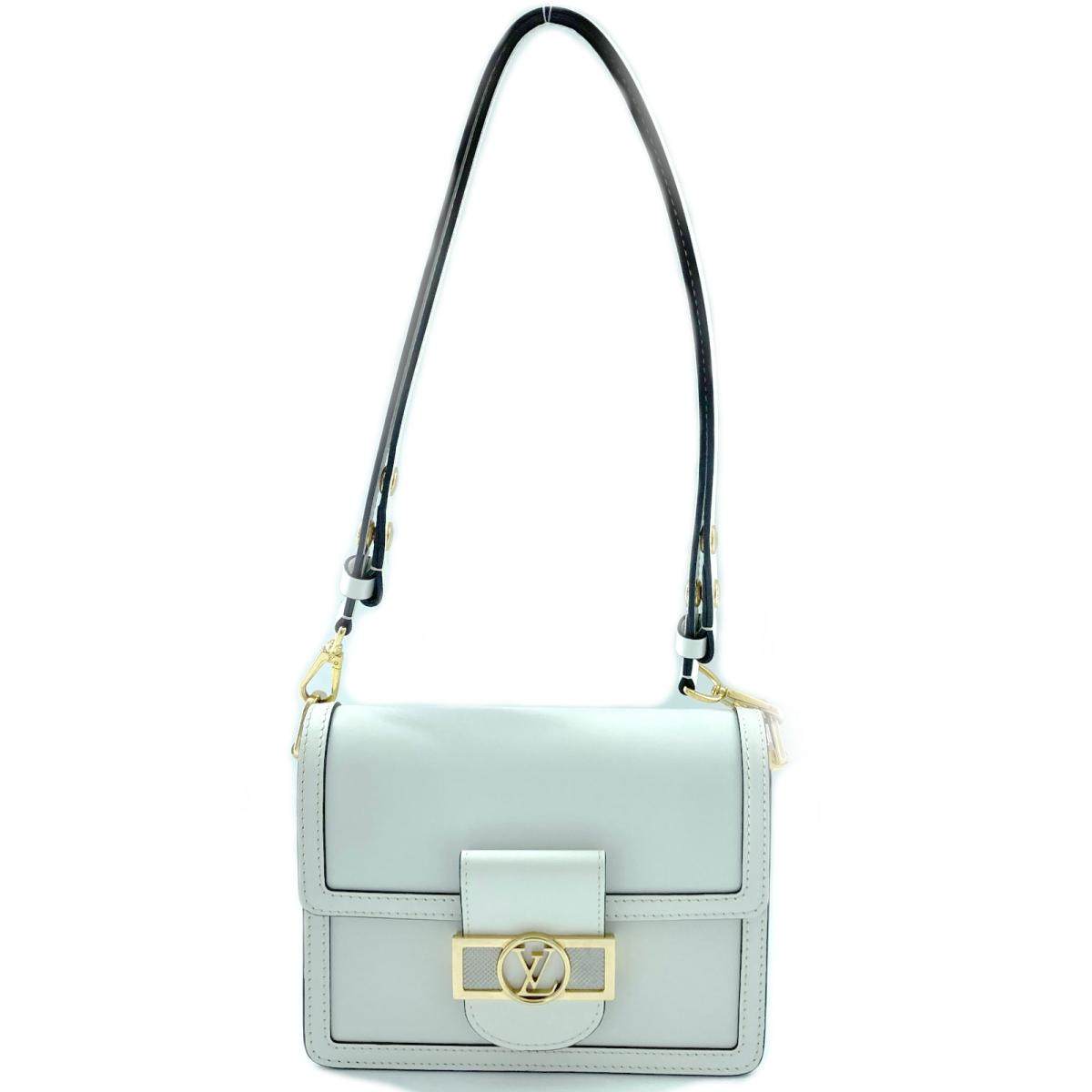 中古lv路易威登daufine斜挎包达芙妮白色brandoff通用款女包