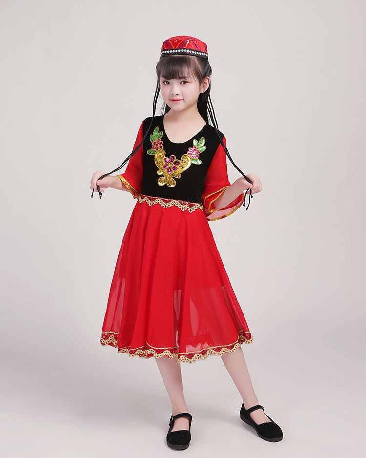 优魅网 女装 新款儿童新疆舞蹈服装少儿表演服少数民族演出服女童