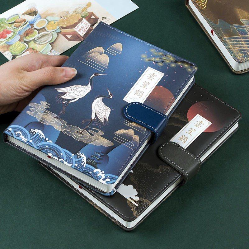 新品中国国风古风故宫风云笙鹤磁扣本子仙鹤笔记本